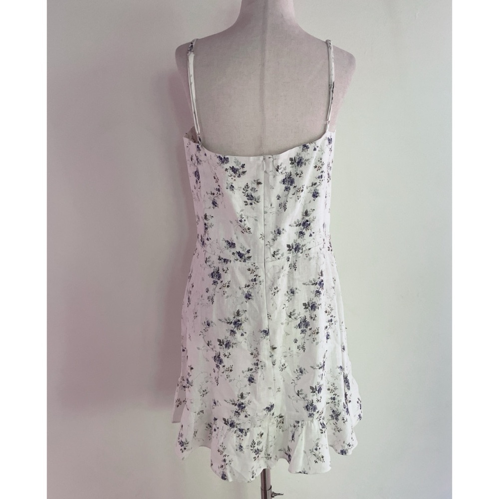 EUC Reformation Mariana Madeline Floral Flounce Bustier Linen Mini Dress 12​​​ - Picture 7 of 11